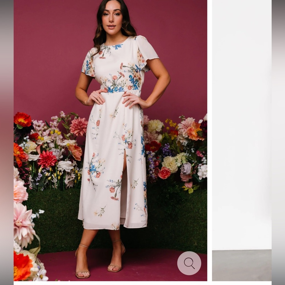 Baltic Born Kirsten Cream Floral Midi Dress